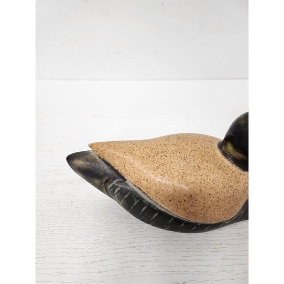 Vintage Ceramic Duck Figurine Farmhouse Country Decor Gray Beige Hand Painted - Picture 6 of 10